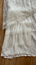 Load image into Gallery viewer, Pretty 2000’s Y2K era Ivory and White Embroidered Net Dress and Slip by Nataya
