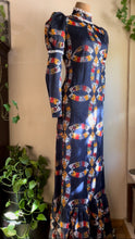 Load image into Gallery viewer, Amazing 1970’s Vintage Geometric Patchwork print Maxi Dress
