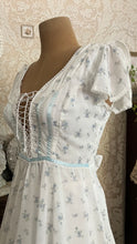 Load image into Gallery viewer, 1970’s vintage blue floral print Gunne sax maxi dress
