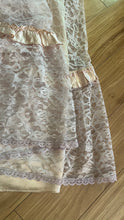 Load image into Gallery viewer, Soft Lilac 1980’s vintage pink satin and lace dress
