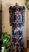 Load image into Gallery viewer, Amazing 1970’s Vintage Geometric Patchwork print Maxi Dress
