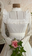 Load image into Gallery viewer, How Sweet! 1970&#39;s Vintage White Pintuck Cotton Mexican bridal dress

