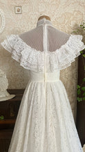 Load image into Gallery viewer, Darling 1970’s Vintage White Lace Dress by Candi Jones
