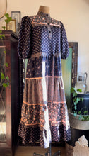 Load image into Gallery viewer, 1970’s Vintage Wild Rose Calico Drawstring Tent Dress by Young Edwardian
