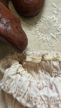 Load image into Gallery viewer, Darling 1970’s vintage ivory lace ruffle long leg bloomer panties pettipants
