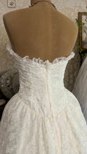 Load image into Gallery viewer, Stunning 1980’s Vintage White Satin and Tiered Lace Dream Dress
