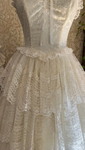 Load image into Gallery viewer, Perfect 1980’s Vintage White Satin and Tiered Lace Dream Dress
