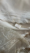 Load image into Gallery viewer, Pretty 2000’s Y2K era Ivory and White Embroidered Net Dress and Slip by Nataya
