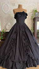 Load image into Gallery viewer, Gothic Fairytale 1980’s Vintage Black Cotton Bridal Gown by Laura Ashley
