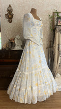 Load image into Gallery viewer, Beautiful 1970’s vintage White Voile Marigold Print Gunne Sax dress
