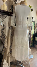 Load image into Gallery viewer, Pretty 2000’s Y2K era Ivory and White Embroidered Net Dress and Slip by Nataya
