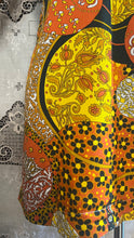 Load image into Gallery viewer, Psychedelic 1960’s Vintage Floral Patchwork Print Barkcloth Mini Dress Paradise Hawaii of Honolulu
