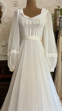 Load image into Gallery viewer, Dreamy 1970’s vintage Ivory Swiss Dot Voile Gunne Sax dress
