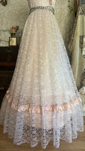 Load image into Gallery viewer, Soft Lilac 1980’s vintage pink satin and lace dress
