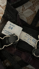 Load image into Gallery viewer, Unusual Pinup 1950’s vintage Black Mesh and Ribbon Garter Belt by Simone
