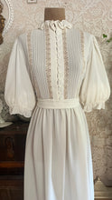Load image into Gallery viewer, 1970's Vintage Bonnie Strauss Bone White Chiffon Secretary Dress
