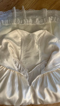 Load image into Gallery viewer, Sweetheart 1980’s Vintage White Satin and White Lace Dream Dress
