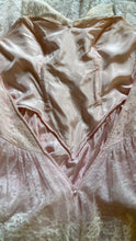 Load image into Gallery viewer, Divine 1980’s Vintage Pink Satin and Ivory Lace Gown with Huge Bow
