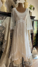 Load image into Gallery viewer, Old Stock 2000’s era Peaches and Cream Embroidered Net Cotton Dress by Nataya
