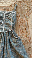 Load image into Gallery viewer, Childs 1970’s vintage Duck Egg Blue Floral Calico Jeunnes Filles Gunne Sax Sundress
