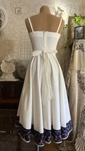 Load image into Gallery viewer, Restored 1970's vintage Perfect White Cotton and Calico Gunne Sax midi sundress
