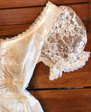 Load image into Gallery viewer, Sweet 1970's vintage white net lace and poplin maxi dress
