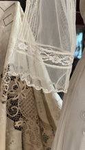 Load image into Gallery viewer, Pretty 2000’s Y2K era Ivory and White Embroidered Net Dress and Slip by Nataya
