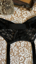 Load image into Gallery viewer, Perfect 1960’s vintage Black Lace Garter Belt by Empire Foundations
