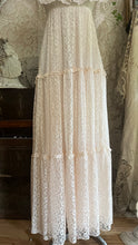 Load image into Gallery viewer, 1980’s Vintage Butter Cream Lace Off Shoulder Candi Jones Dress
