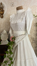 Load image into Gallery viewer, How Sweet! 1970&#39;s Vintage White Pintuck Cotton Mexican bridal dress
