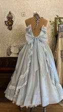 Load image into Gallery viewer, Teeny 1980's vintage Powder Blue Swiss Dot Chiffon Gunne Sax gown
