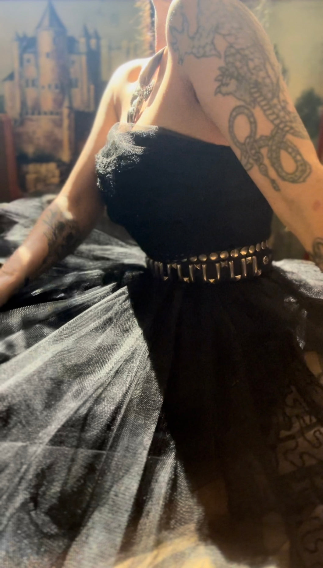 My Fairtale 1950’s Vintage Black Tulle Gown with Tiered Pockets