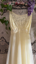 Load image into Gallery viewer, Authentic 1950’s sunshine yellow chiffon Vanity Fair peignoir nightgown and robe set
