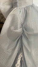 Load image into Gallery viewer, Teeny 1980's vintage Powder Blue Swiss Dot Chiffon Gunne Sax gown

