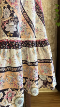 Load image into Gallery viewer, Amazing 1970’s Vintage Fruit and Bird Print Calico Dress

