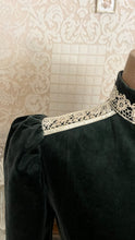 Load image into Gallery viewer, Fantastic Dark Sage Green Velveteen Cropped Gunne Sax Jacket
