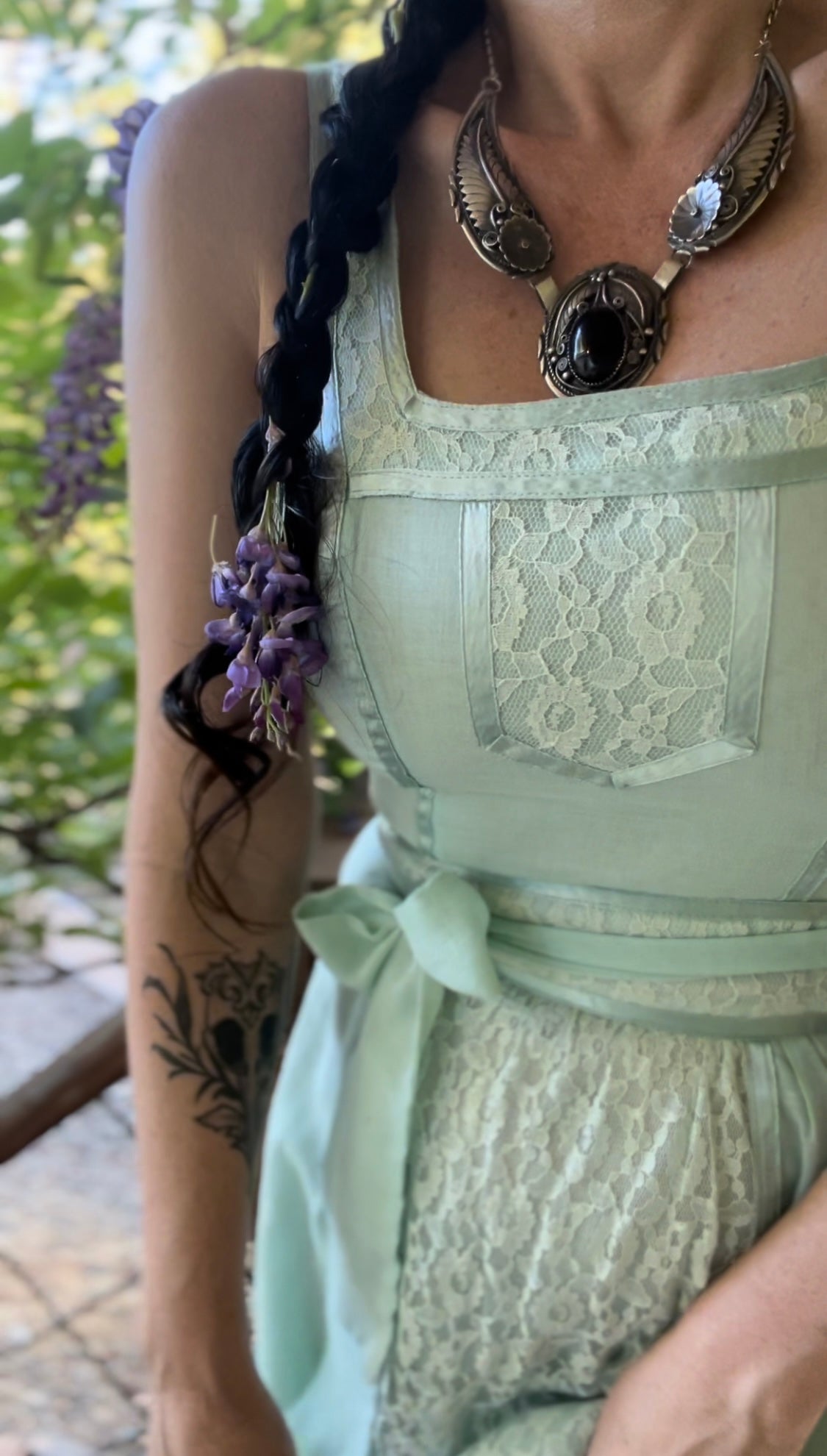 1970's Vintage Green Voile Sundress by Candi Jones Strange Vintage 1970's Vintage Green Voile Sundress by Candi Jones Strange Vintage