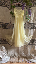 Load image into Gallery viewer, Authentic 1950’s sunshine yellow chiffon Vanity Fair peignoir nightgown and robe set
