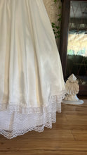 Load image into Gallery viewer, Sweetheart 1980’s Vintage White Satin and White Lace Dream Dress
