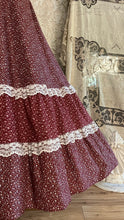 Load image into Gallery viewer, Perfect 1970’s Vintage Red Calico and velveteen Gunne Sax Maxi Sundress
