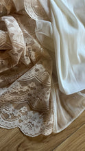 Load image into Gallery viewer, Beautiful 1970's vintage Intime of California Ivory chiffon peignoir nightgown and robe set
