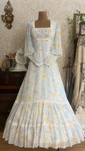 Load image into Gallery viewer, Beautiful 1970’s vintage White Voile Marigold Print Gunne Sax dress
