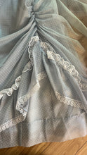 Load image into Gallery viewer, Teeny 1980's vintage Powder Blue Swiss Dot Chiffon Gunne Sax gown
