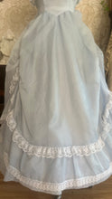 Load image into Gallery viewer, Teeny 1980's vintage Powder Blue Swiss Dot Chiffon Gunne Sax gown
