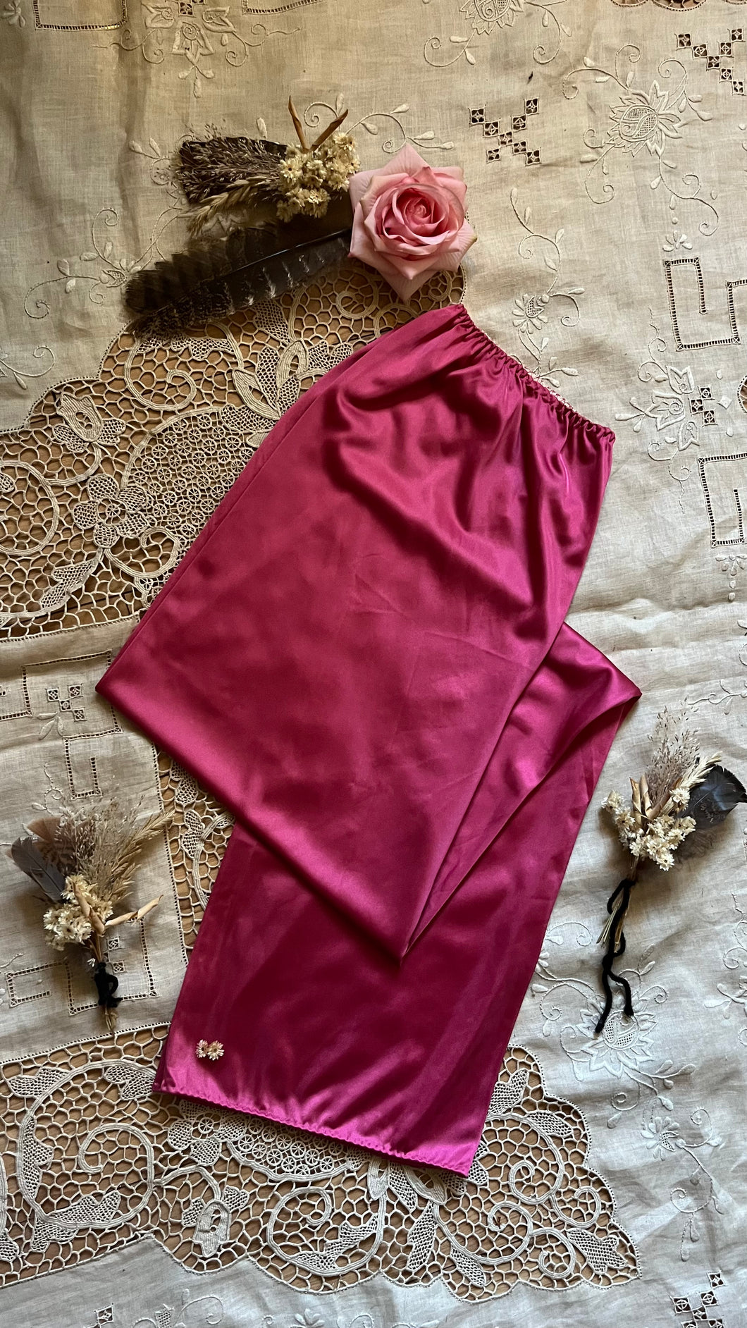 Pretty 1970’s vintage pink nylon pajama Pants Bottoms