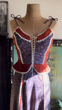 Load image into Gallery viewer, Rare Jewel 1970’s Vintage Amethyst Calico and Citrine Velveteen Sundress by Candi Jones
