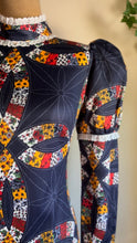 Load image into Gallery viewer, Amazing 1970’s Vintage Geometric Patchwork print Maxi Dress
