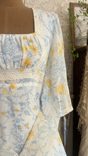 Load image into Gallery viewer, Beautiful 1970’s vintage White Voile Marigold Print Gunne Sax dress
