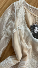 Load image into Gallery viewer, Old Stock 2000’s era Peaches and Cream Embroidered Net Cotton Dress by Nataya

