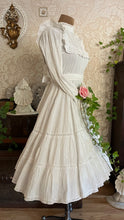Load image into Gallery viewer, How Sweet! 1970&#39;s Vintage White Pintuck Cotton Mexican bridal dress
